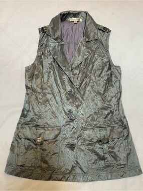 TravelSmith Crinkle Utility Best Gunmetal Gray S Womens 2 Zipper Hidden Pockets